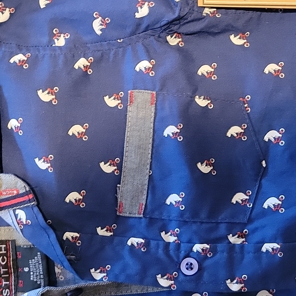Brand New Retro Stitch Polar Bear button down Shirt - Picture 6 of 7